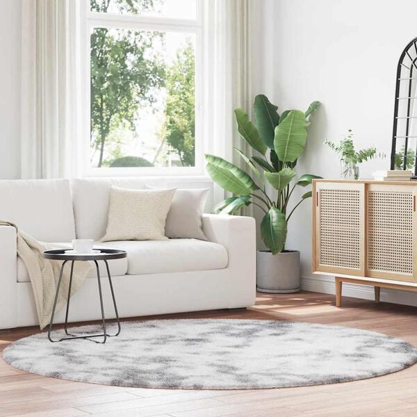 vidaXL Ryamatta med l&aring;ng lugg NAVARRA silvergr&aring; 200x200 cm polyester