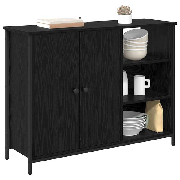 vidaXL Sideboard Svart Ek 100 x 33 x 75 cm Konstruerat tr&auml;