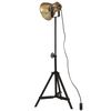 vidaXL Golvlampa 25 W antik m&auml;ssing 35x35x65/95 cm E27