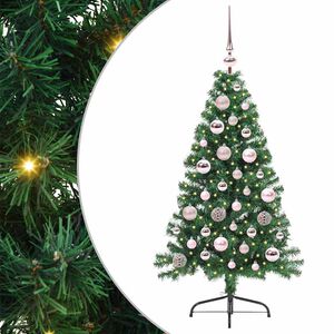 vidaXL Konstgjord F&ouml;rbelyst Julgran med 150 LED-lampor Gr&ouml;n 120 cm PVC