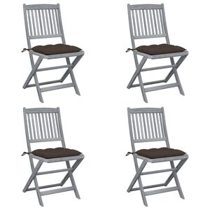vidaXL Hopf&auml;llbara tr&auml;dg&aring;rdsstolar med dynor 4 st massivt akaciatr&auml;