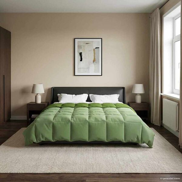 vidaXL Sommar Duvet Quiltad Gr&ouml;n 200 x 200 cm Mikrofiber