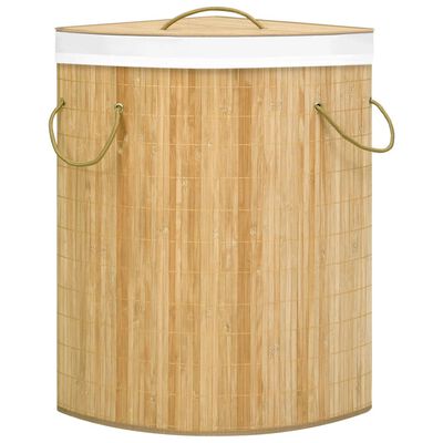 vidaXL Tvättkorg för hörn bambu 60 L