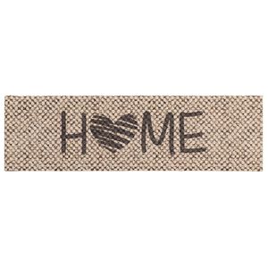 vidaXL K&ouml;ksmatta Beige hem 150 x 45 cm 100% Polyamid Tv&auml;ttbar