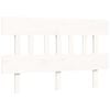 vidaXL Sängram med huvudgavel vit massivt trä