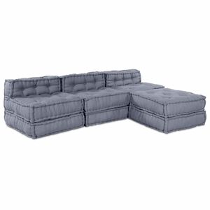 vidaXL Modulsofa enhet Tyg Gr&aring; 210 x 140 x 56 cm