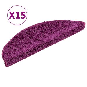 vidaXL Trappmattor 15 st 56x17x3 cm violett halvrunda