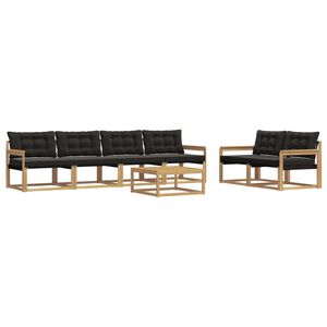 vidaXL Utomhussoffset 7 pcs Vit och svart 79 x 79 x 37 cm