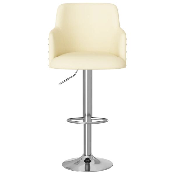 vidaXL Barstolar 2 st gr&auml;ddvit tyg