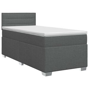 vidaXL Kontinentals&auml;ng med madrass M&ouml;rkgr&aring; 80 x 200 cm Tyg