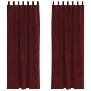 vidaXL Mörkläggningsgardiner 2 pcs Vinröd 140 x 245 cm Sammet