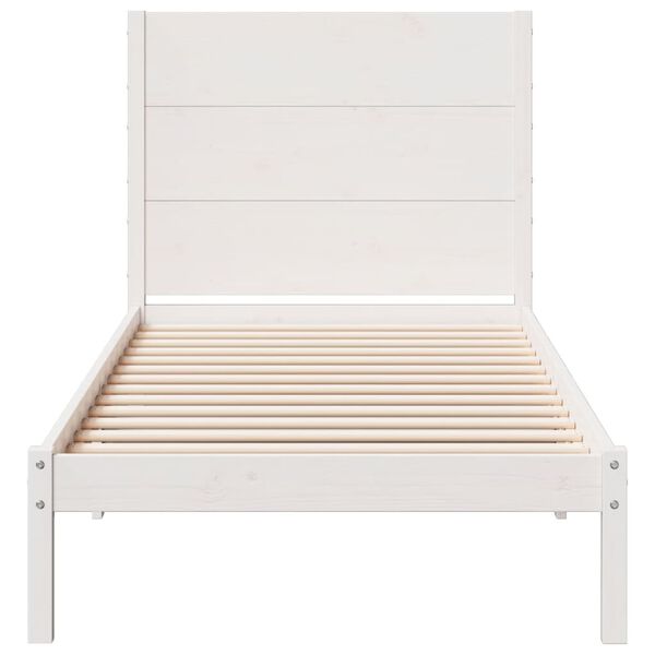 vidaXL Sängram utan madrass extra lång vit 100x220 cm massivt trä