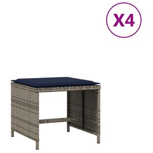 vidaXL Tr&auml;dg&aring;rdspallar med dynor 4 st gr&aring; 40x40x35 cm konstrotting