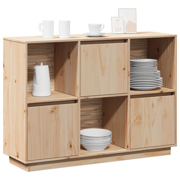 vidaXL Skänk vit 110,5x35x80 cm massiv furu