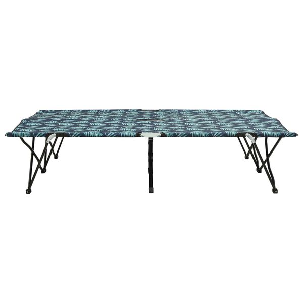 vidaXL Hopfällbar solsäng 2 pers bladmönster stål