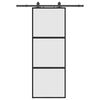 vidaXL Skjutd&ouml;rr med beslag svart 76x205 cm h&auml;rdat glas