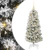 vidaXL Plast Hingad Julgran 150 LED-lampor Gr&ouml;n och Vit 120 cm