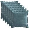 vidaXL Kudd&ouml;verdrag 6 pcs HOUTEN Bl&aring; 45 x 45 cm Chenilletyg