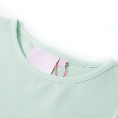 T-shirt med formade ärmar för barn ljus mintgrön 140