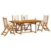 vidaXL Matgrupp f&ouml;r tr&auml;dg&aring;rden 5 delar massivt akaciatr&auml; och textilen