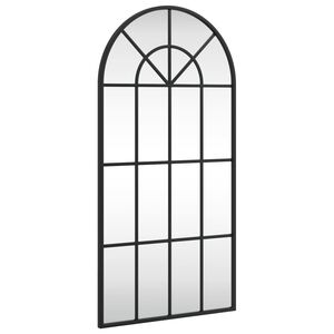 vidaXL V&auml;ggspegel svart 40x80 cm b&aring;gformad j&auml;rn