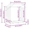 vidaXL Vedställ med regnskydd 101x61x110,5 cm galvaniserat stål