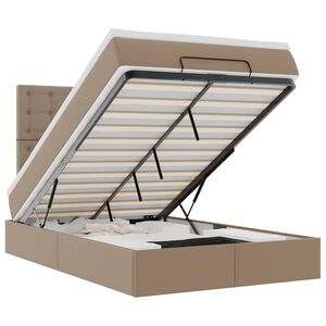 vidaXL Ottoman s&auml;ngram med madrass cappuccino 120x190 cm konstl&auml;der