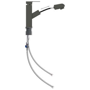 vidaXL Badrumsblandare med utdragbar pip gr&aring; 157x172 mm