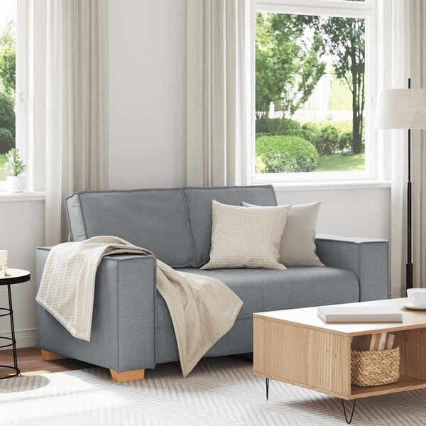 vidaXL 2-sitssoffa ljusgr&aring; 160x78x84 cm tyg