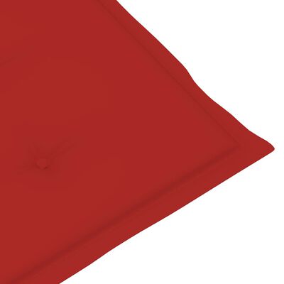 vidaXL Trädgårdsstolar 6 st med röda dynor massiv teak