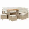 vidaXL Tr&auml;dg&aring;rdsoffset 9 st Beige konstrotting