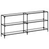 vidaXL Konsolbord med transparent glasskiva 194,5x30x81 cm st&aring;l