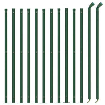vidaXL Stängsel med stolpsko grön 1,1x25 m