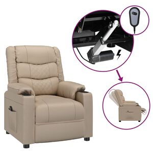 vidaXL Elektrisk reclinerf&aring;t&ouml;lj cappuccino konstl&auml;der
