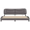 vidaXL Bed Frame with LED without Mattress "Hvar" Grey 200x200 cm