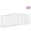 vidaXL Gabioner b&aring;gformade 7 st 400x50x120/140 cm galvaniserat j&auml;rn