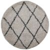 vidaXL Ryamatta PAMPLONA l&aring;ng lugg modern beige & antracit &Oslash; 80 cm