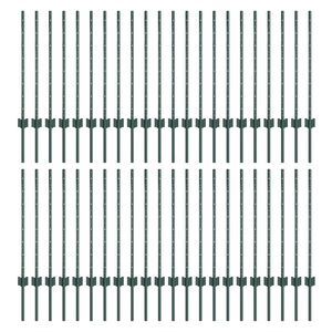 vidaXL St&auml;ngselstolpe 44 pcs Gr&ouml;n 120 cm St&aring;l