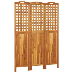 vidaXL Rumsavdelare 3 paneler 121,5x2x180 cm massivt akaciatr&auml;