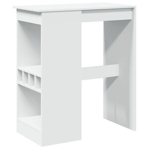 vidaXL Barbord med hyllor vit 90x47,5x103,5 cm konstruerat tr&auml;