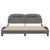 vidaXL Bed Frame "Viana" without Mattress Grey 180x200 cm Faux Leather
