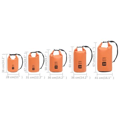 vidaXL Vattentät packpåse orange 15 L PVC