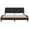 vidaXL Bed Frame with LED without Mattress "Hanko" Black 160x200 cm Velvet