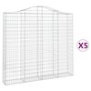 vidaXL Gabioner b&aring;gformade 5 st 200x30x180/200 cm galvaniserat j&auml;rn