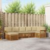 vidaXL Sektionsoffgrupp 7 pcs Naturlig och Beige Massivt Akaciatr&auml;
