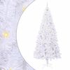 vidaXL Konstgjord julgran med 300 LED-lampor Vit 240 cm PVC och st&aring;l