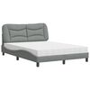 vidaXL Bed with Mattress "Hvar" Light Grey 140x200 cm Fabric
