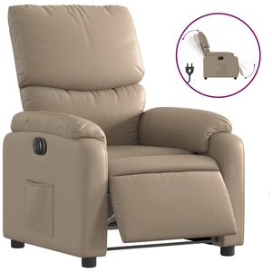 vidaXL Elektrisk reclinerf&aring;t&ouml;lj cappuccino konstl&auml;der