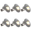 vidaXL Utomhusv&auml;gglampa LED 6 st 2 W silver rund