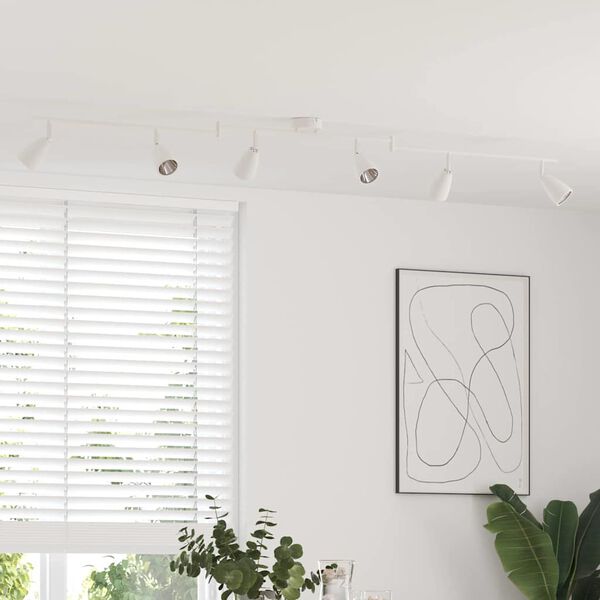 vidaXL Takspotlight med str&aring;lkastare Vit 25.5 x 8 x 16 cm Metall